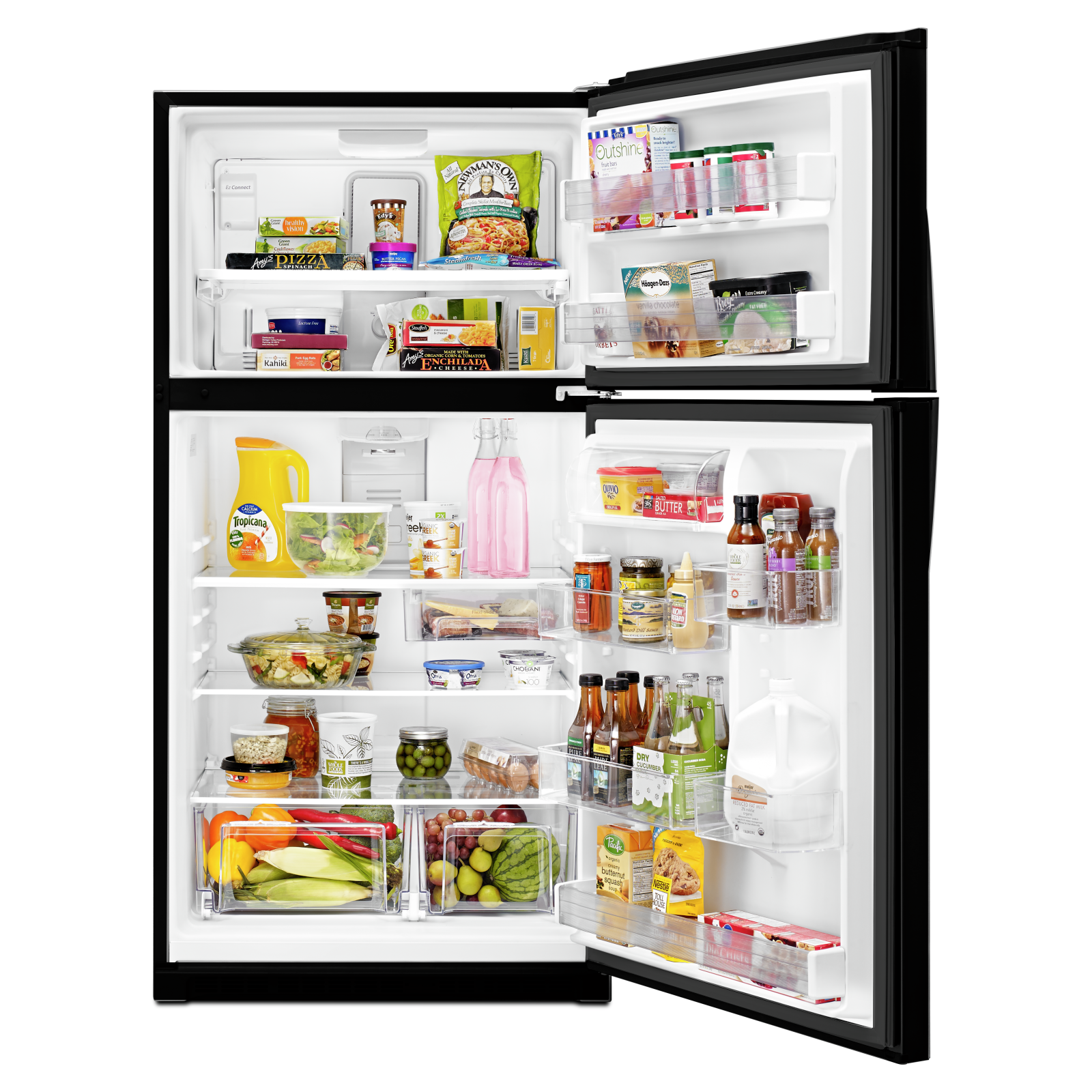 Whirlpool - 32.75 Inch 21.31 cu. ft Top Mount Refrigerator in Black - WRT541SZDB