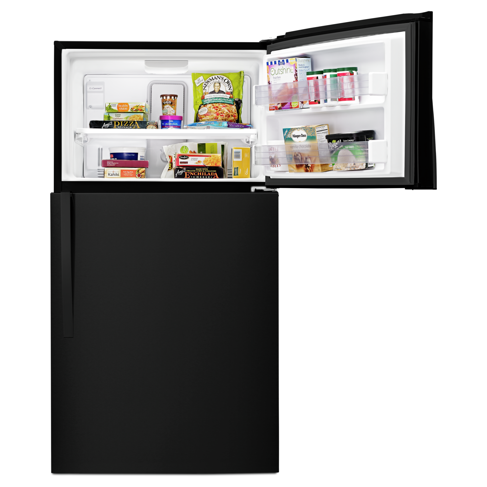 Whirlpool - 32.75 Inch 21.31 cu. ft Top Mount Refrigerator in Black - WRT541SZDB