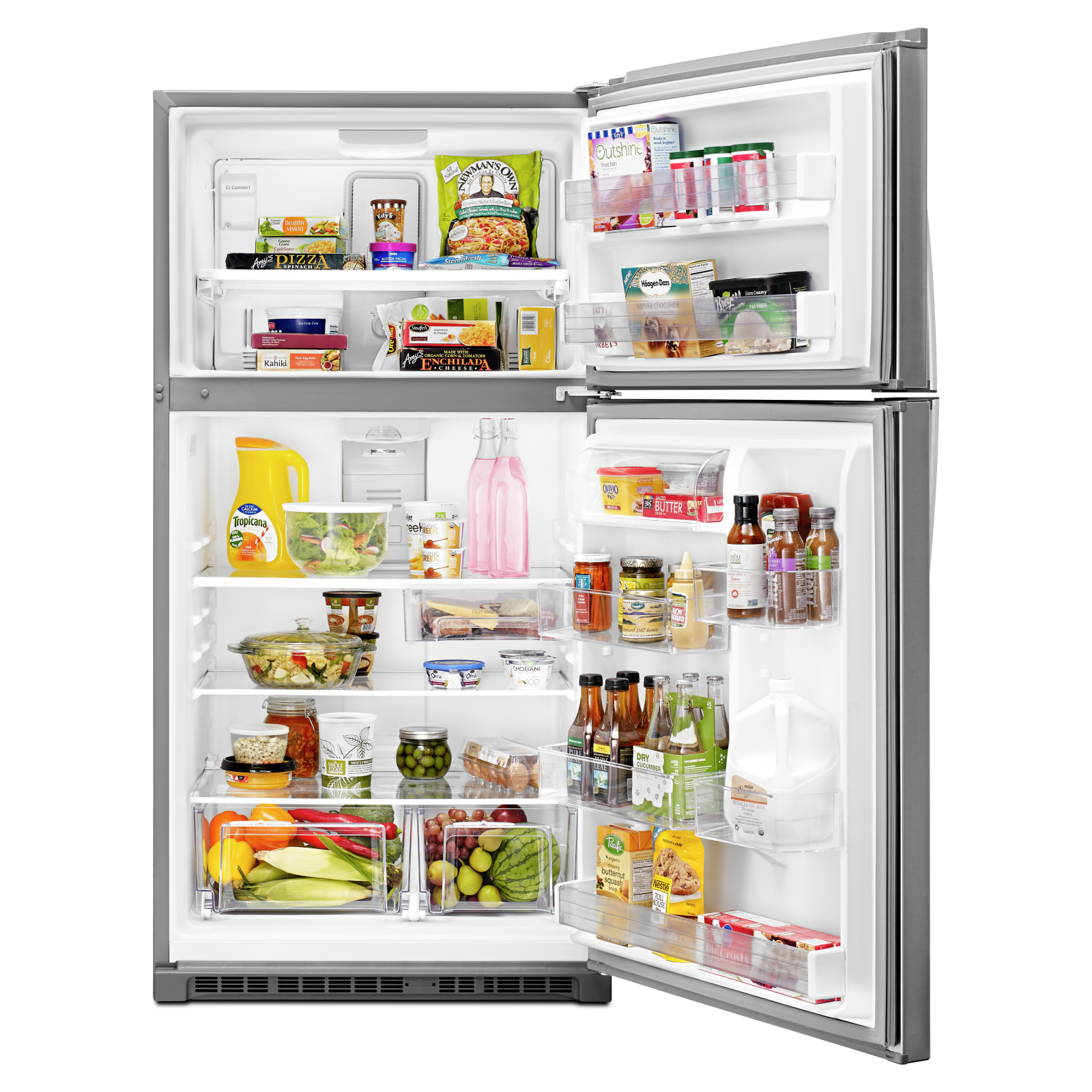 Whirlpool - 32.75 Inch 21.31 cu. ft Top Mount Refrigerator in Stainless - WRT541SZDZ