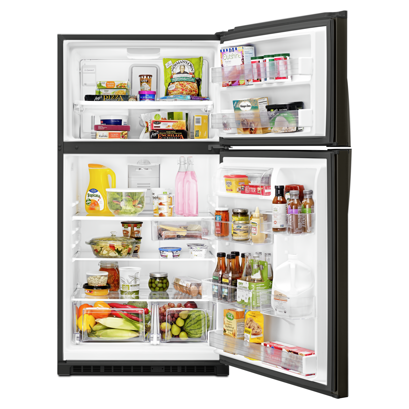 Whirlpool - 32.75 Inch 21.31 cu. ft Top Mount Refrigerator in Black Stainless - WRT541SZHV