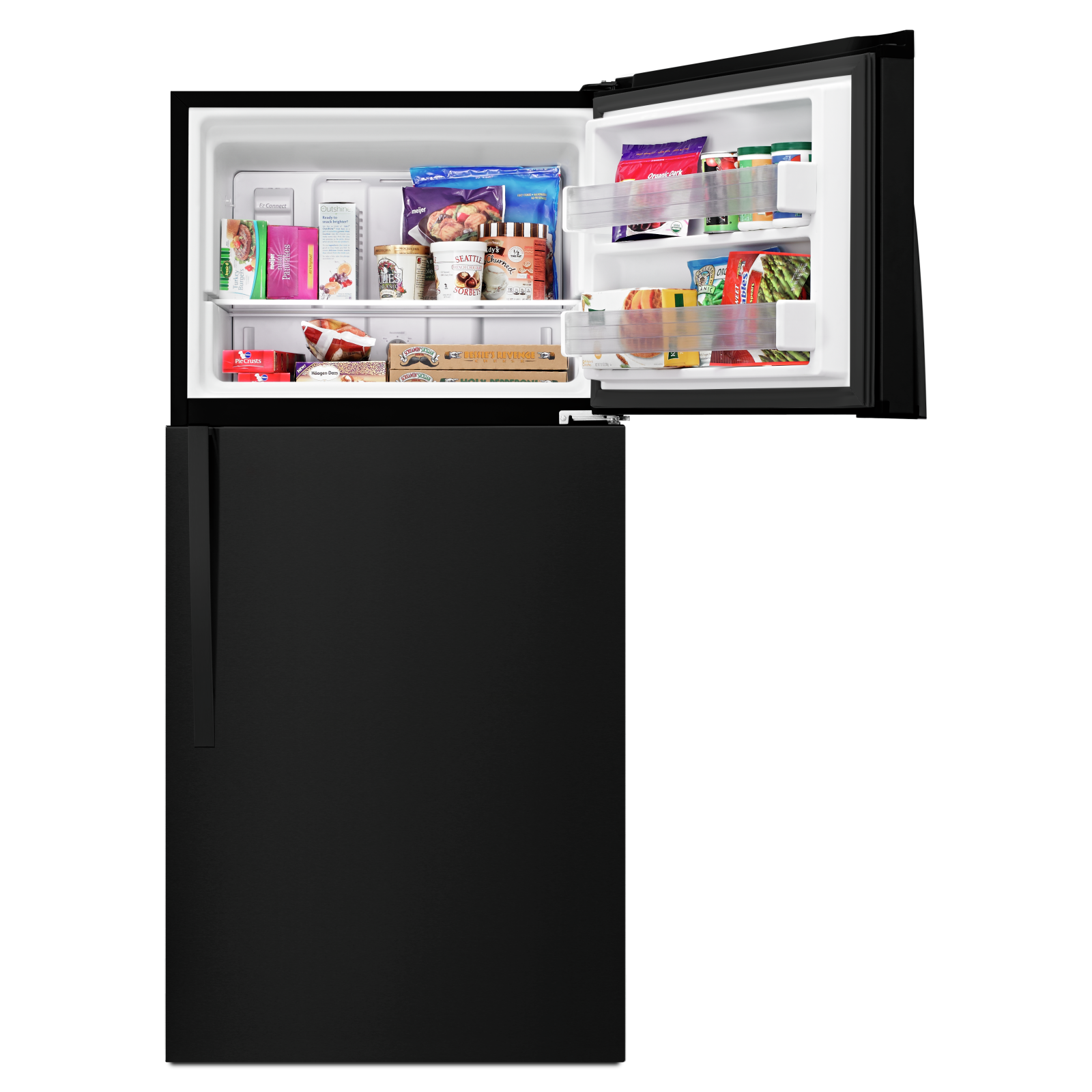 Whirlpool - 29.75 Inch 19.23 cu. ft Top Mount Refrigerator in Black - WRT549SZDB