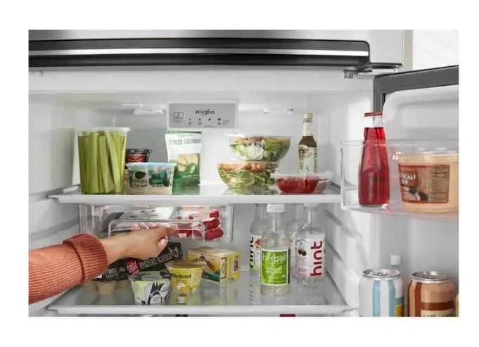 Whirlpool - 28.13 Inch 16.3 cu. ft Top Mount Refrigerator in Stainless - WRTX5328PM