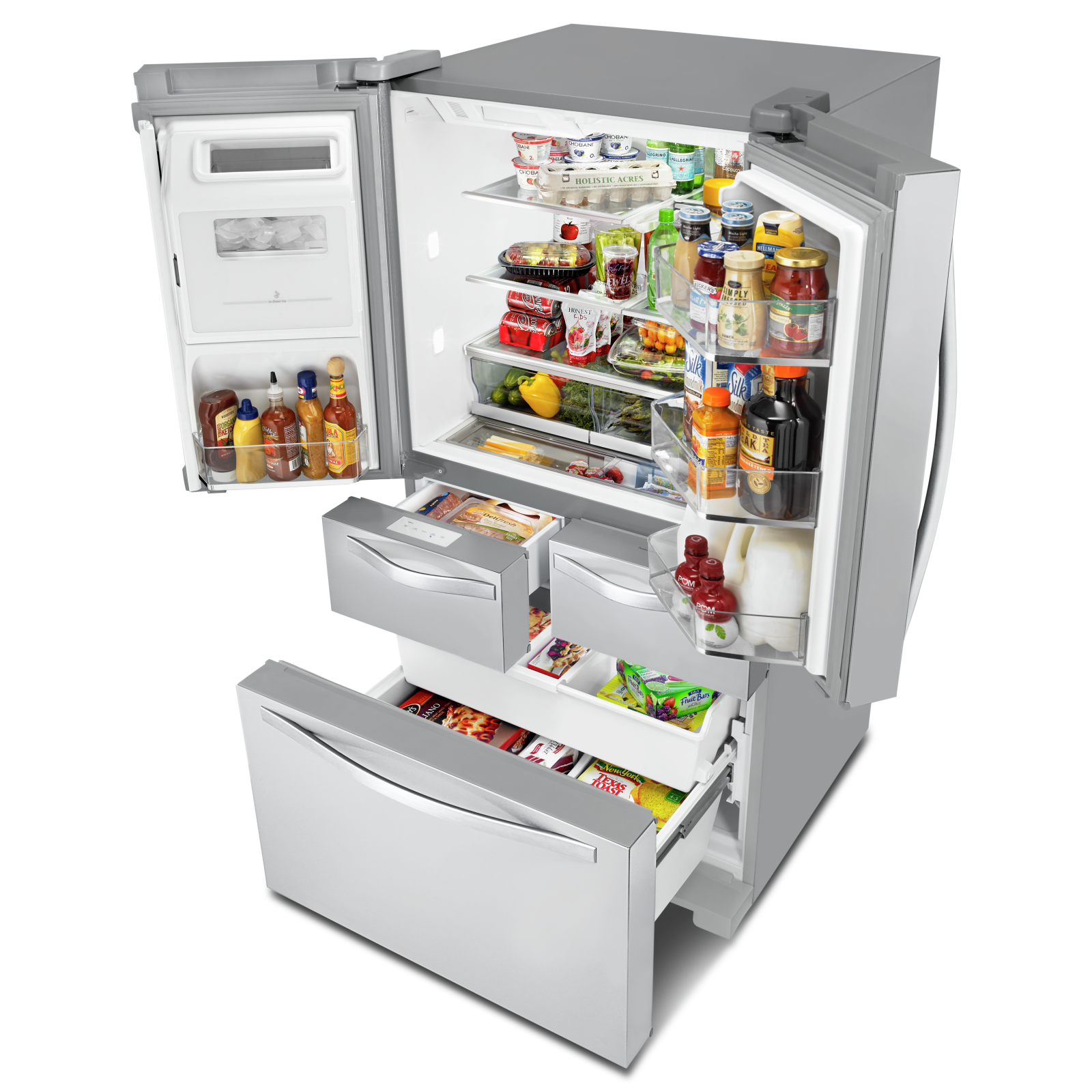 Whirlpool - 33.5 Inch 25.76 cu. ft French Door Refrigerator in Stainless - WRV976FDEM