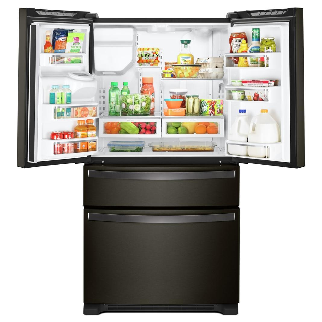 Whirlpool - 35.625 Inch 25 cu. ft French Door Refrigerator in Black Stainless - WRX735SDHV