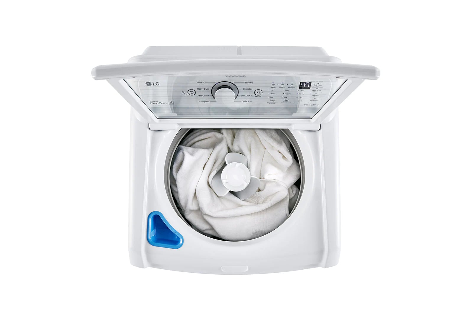 LG - 4.3 cu. Ft Top Load Washer in White - WT7005CW