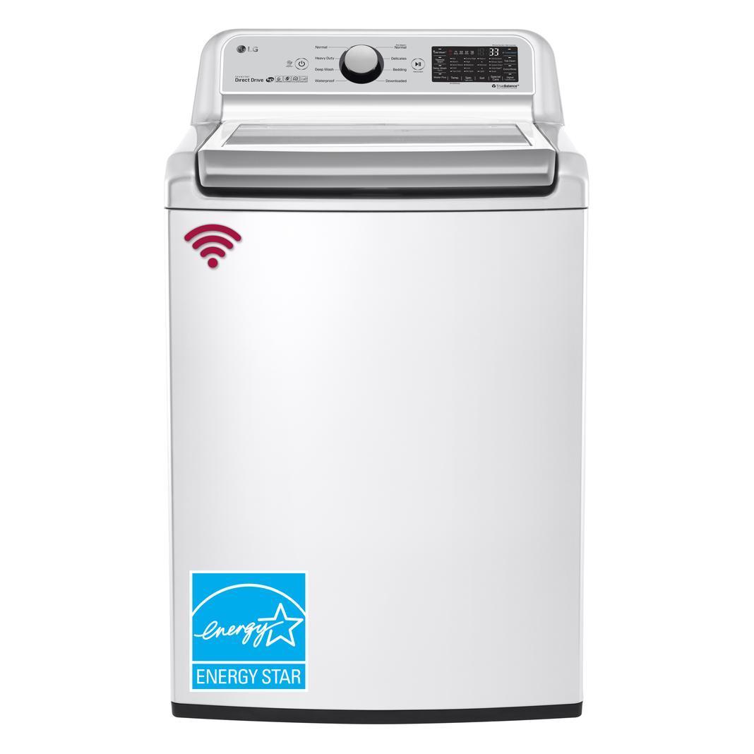 LG - 5.8 cu. Ft Top Load Washer in White - WT7300CW