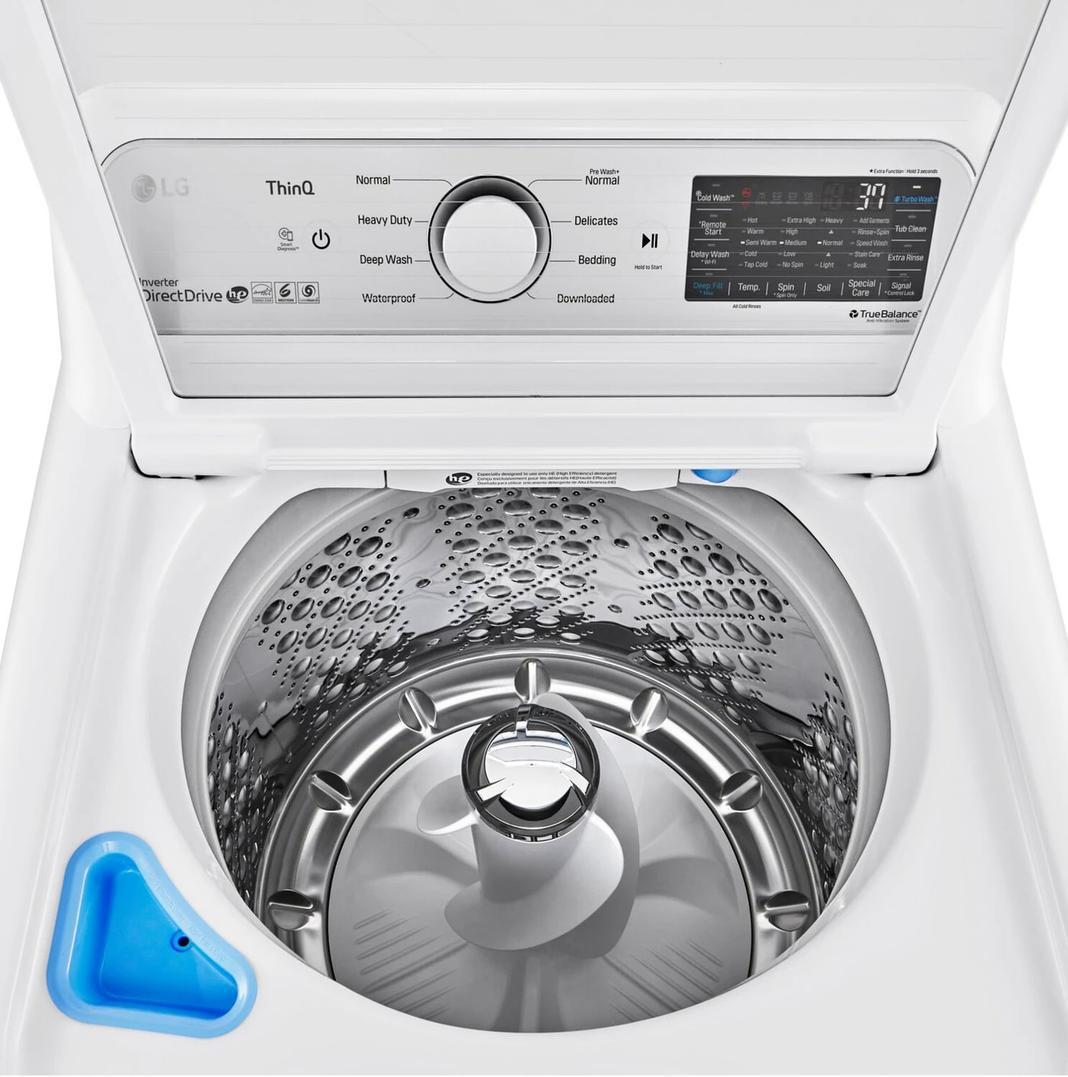 LG - 5.6 cu. Ft Top Load Washer in White - WT7305CW