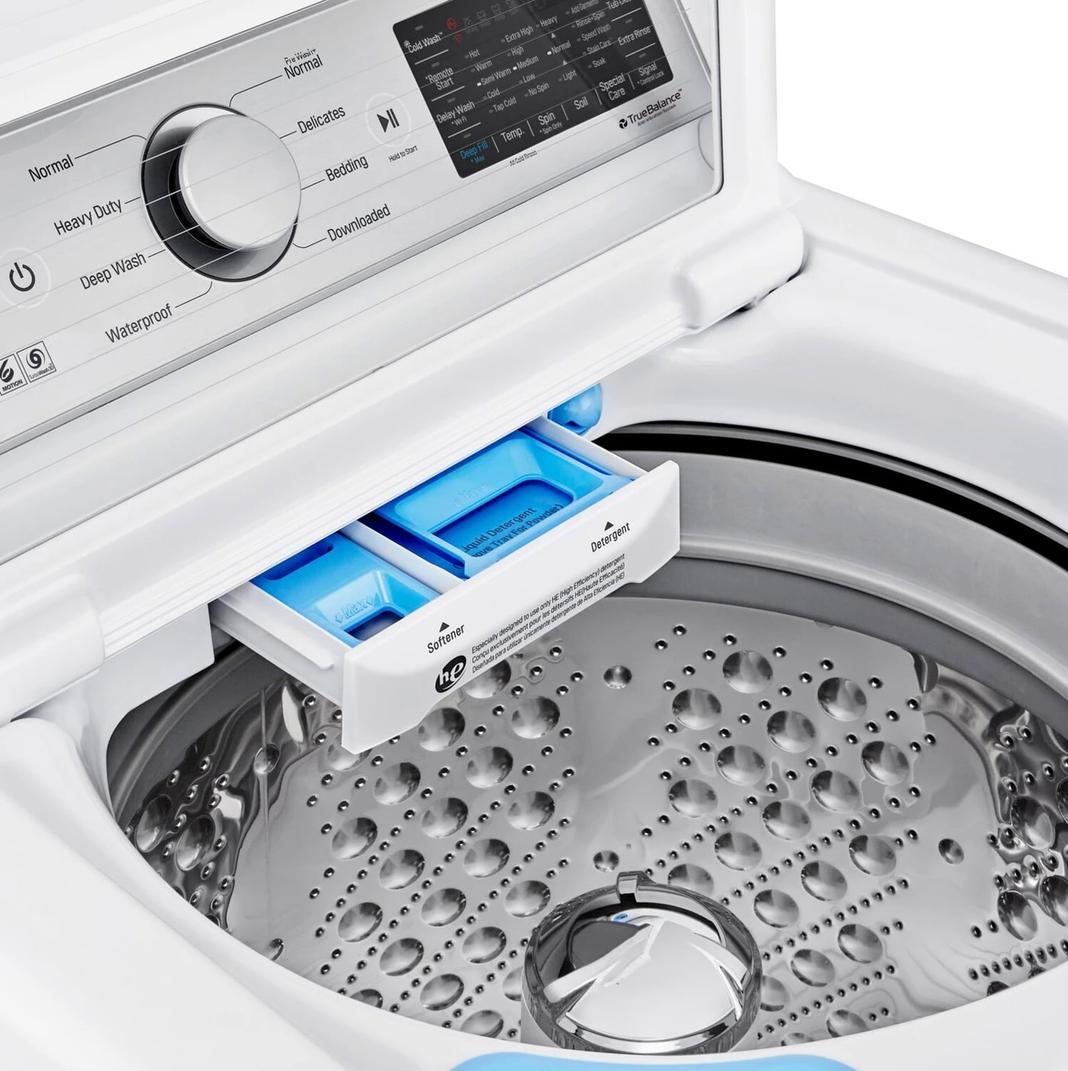 LG - 5.6 cu. Ft Top Load Washer in White - WT7305CW