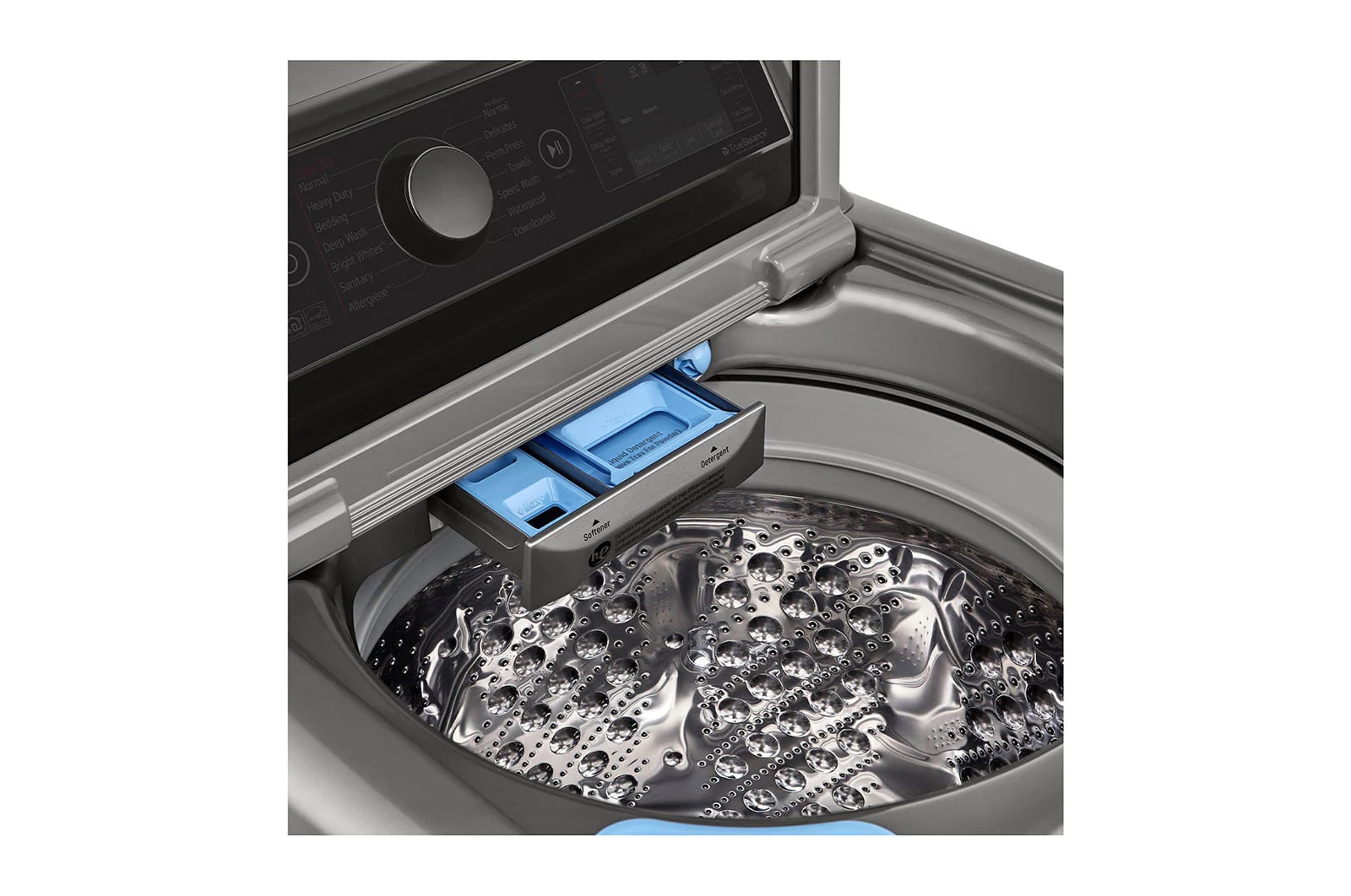 LG - 5.8 cu. Ft Top Load Washer in Grey - WT7800HVA