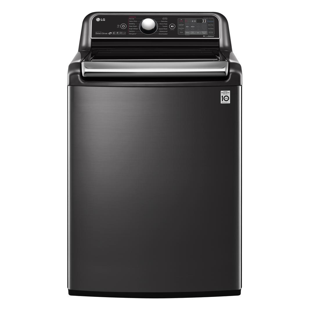 LG - 6 cu. Ft Top Load Washer in Black Stainless - WT7850HBA