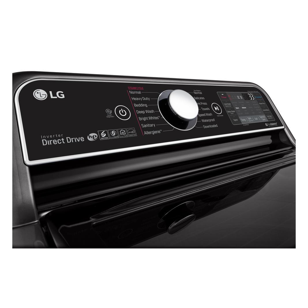 LG - 6 cu. Ft Top Load Washer in Black Stainless - WT7850HBA