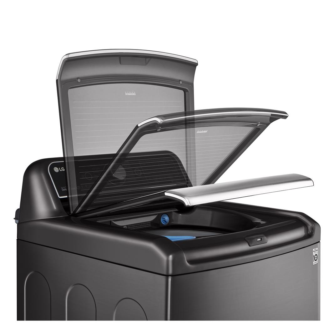 LG - 6 cu. Ft Top Load Washer in Black Stainless - WT7850HBA