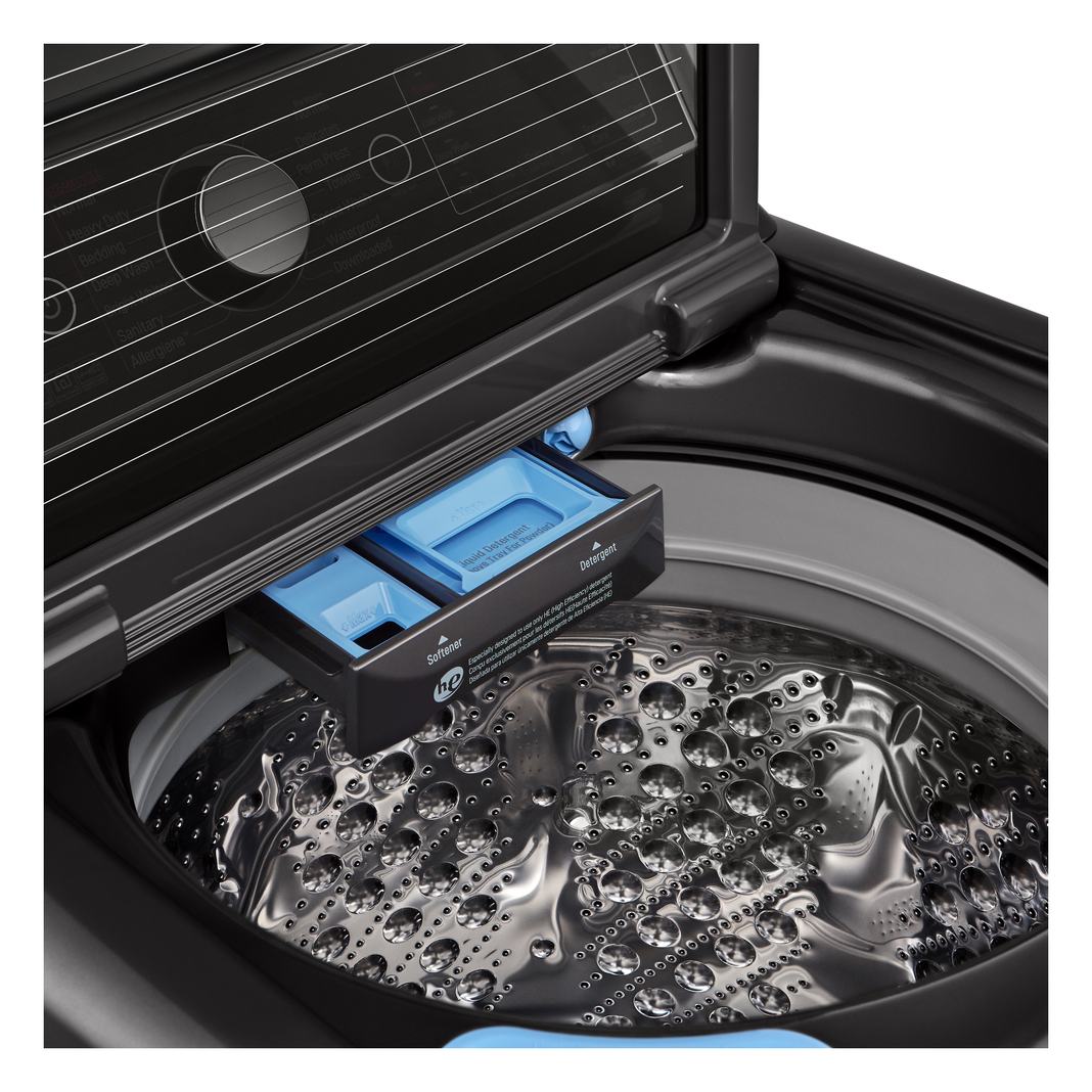LG - 6 cu. Ft Top Load Washer in Black Stainless - WT7850HBA