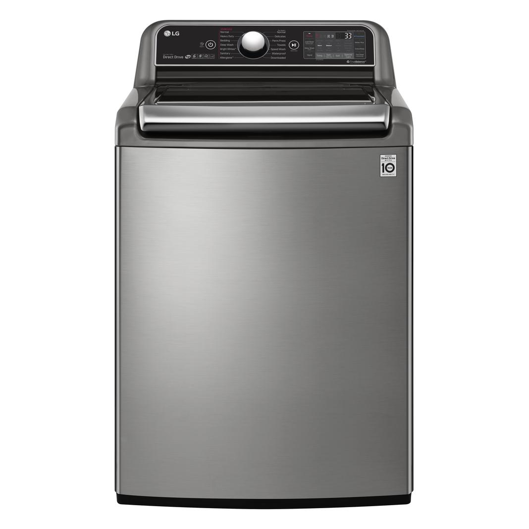 LG - 6 cu. Ft Top Load Washer in Stainless - WT7850HVA