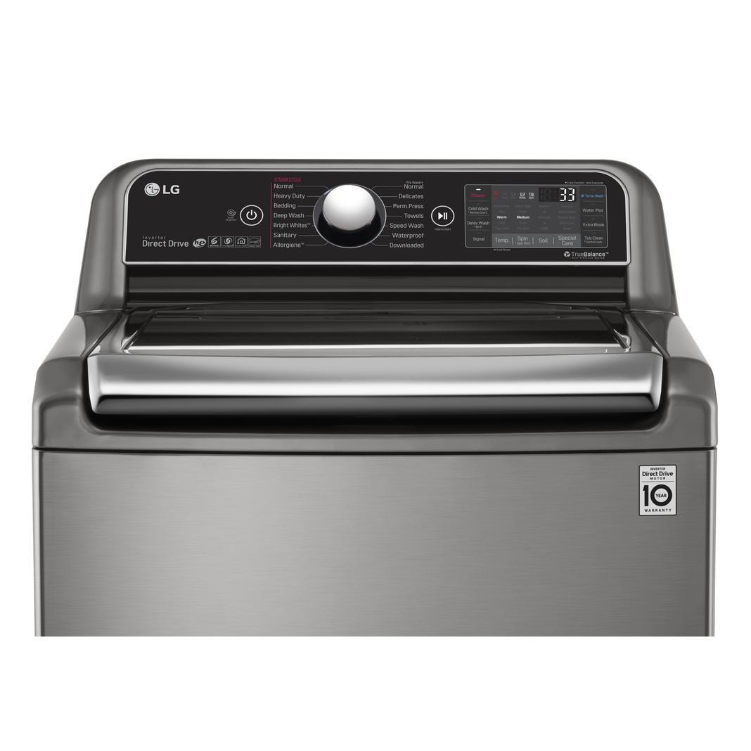 LG - 6 cu. Ft Top Load Washer in Stainless - WT7850HVA