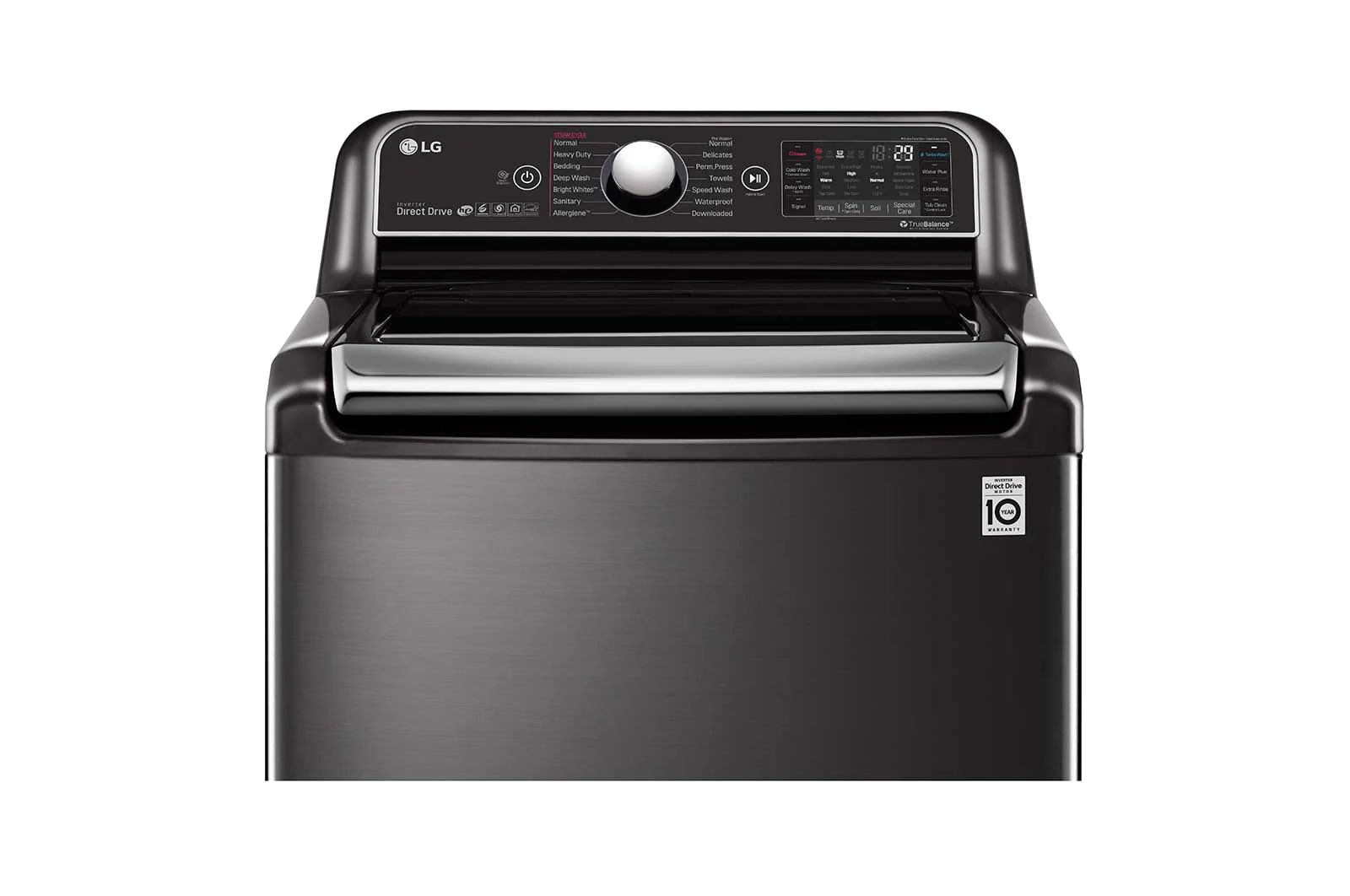 LG - 6.3 cu. Ft Top Load Washer in Black Stainless - WT7900HBA