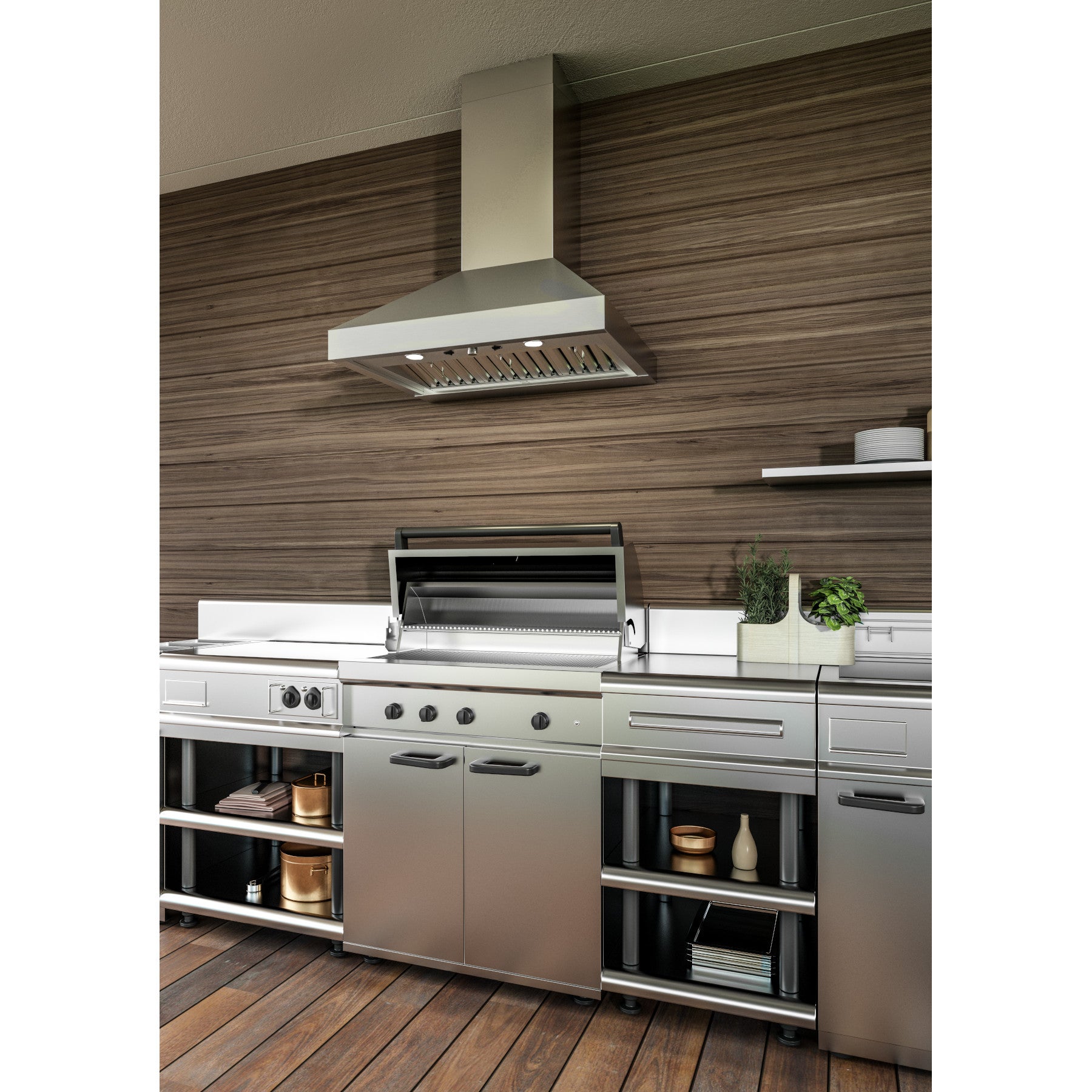 Best - 41.88 Inch Outdoor Range Hood Vent in Stainless - WTD9M42SB