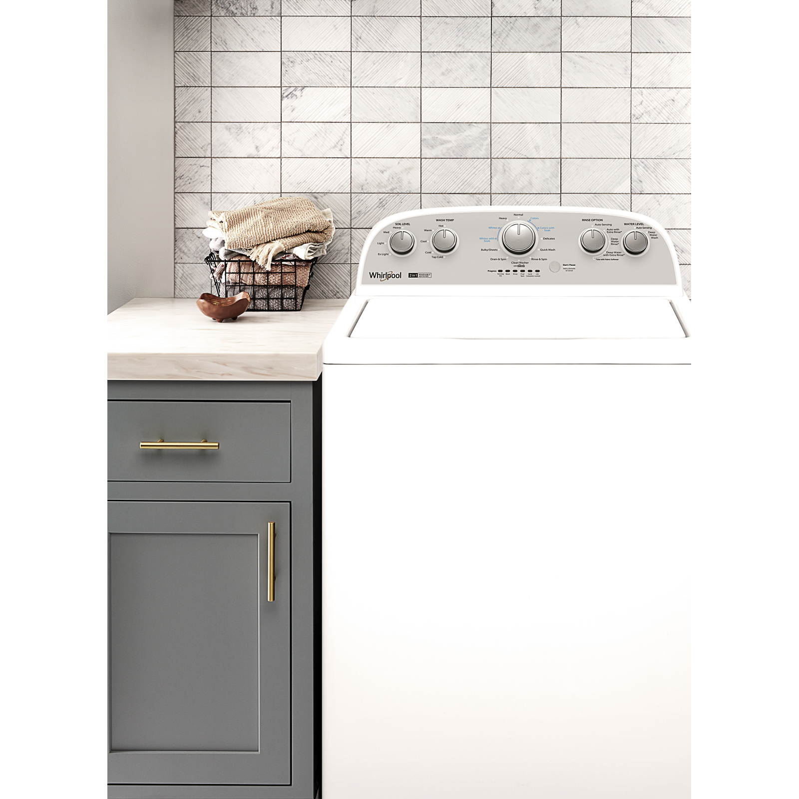 Whirlpool - 4.5 cu. Ft Top Load Washer in White - WTW4957PW