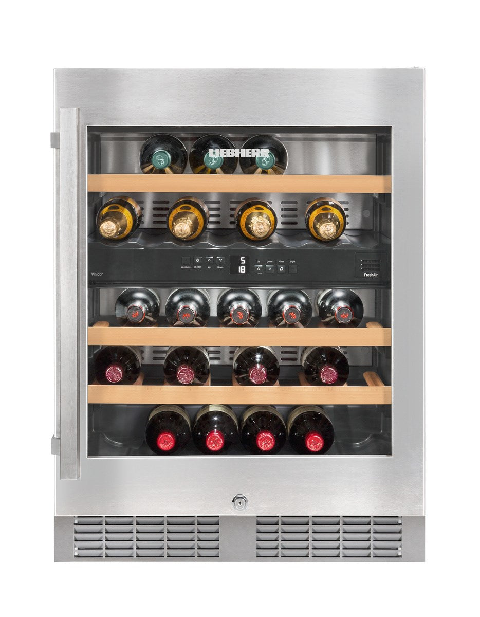 Liebherr - 23.5625 Inch 3.3 cu. ft Built In / Integrated Wine Fridge Refrigerator in Stainless - WU3400