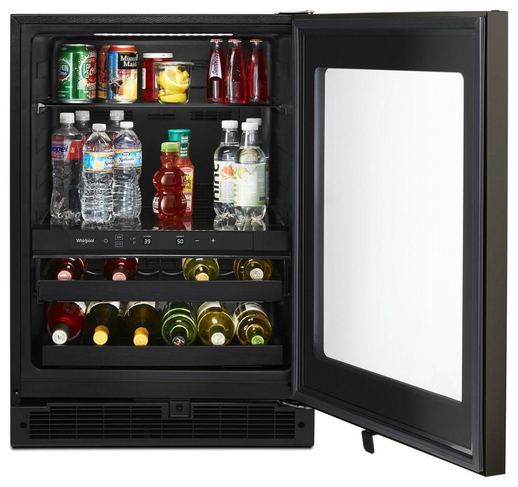Whirlpool - 23.9 Inch 5.2 cu. ft Mini Fridge Refrigerator in Black Stainless - WUB50X24HV
