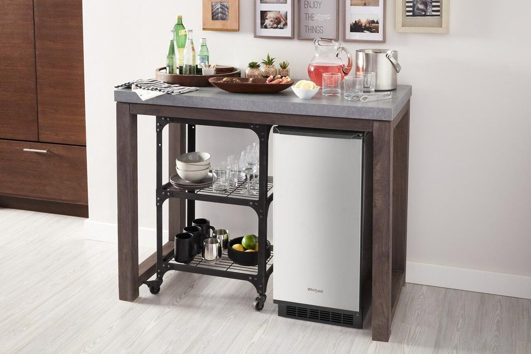 Whirlpool - 14.875 Inch 15 cu. ft Ice Maker Refrigerator in Stainless - WUI75X15HZ