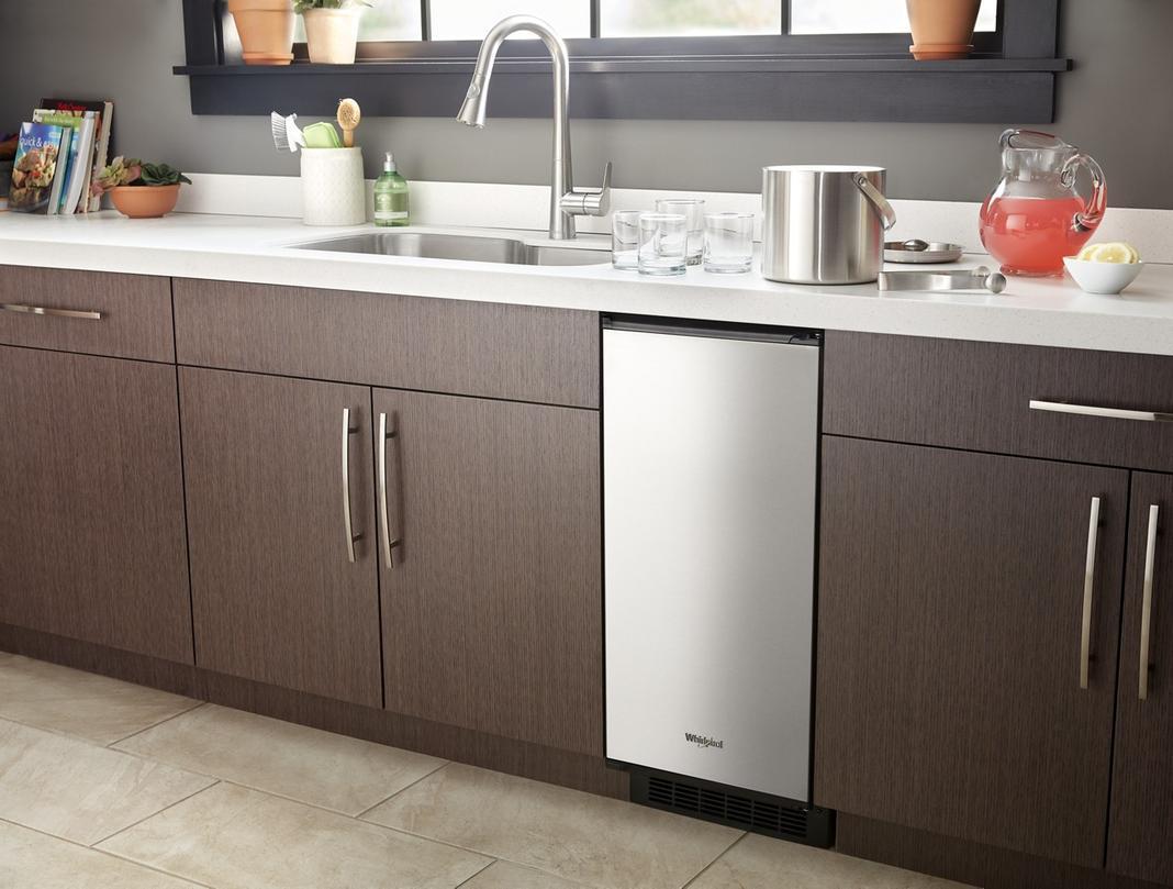 Whirlpool - 14.875 Inch 15 cu. ft Ice Maker Refrigerator in Stainless - WUI75X15HZ