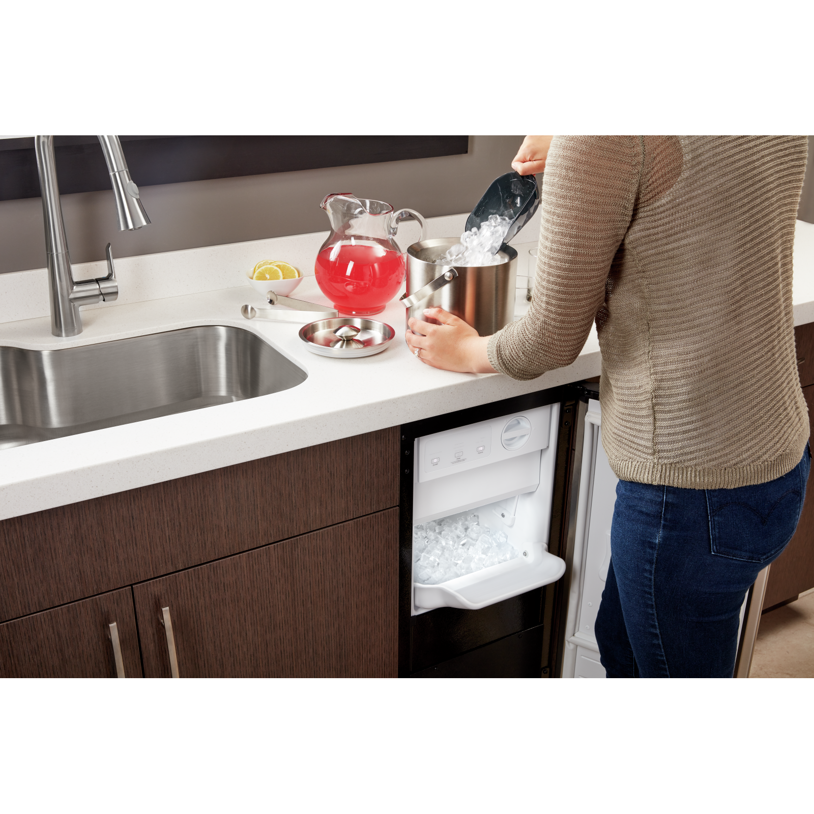 Whirlpool - 14.875 Inch Ice Maker in Stainless - WUI95X15HZ