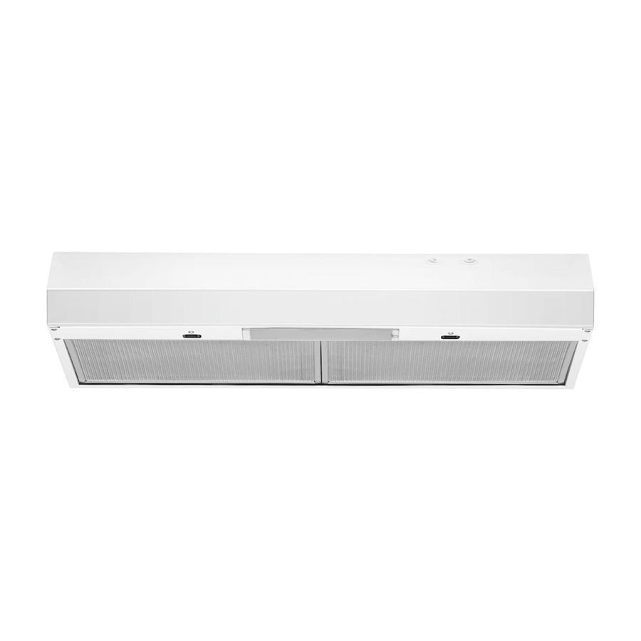 Whirlpool - 29.9 Inch 270 CFM Wall Mount and Chimney Range Vent in White (Open Box) - WVU17UC0JW