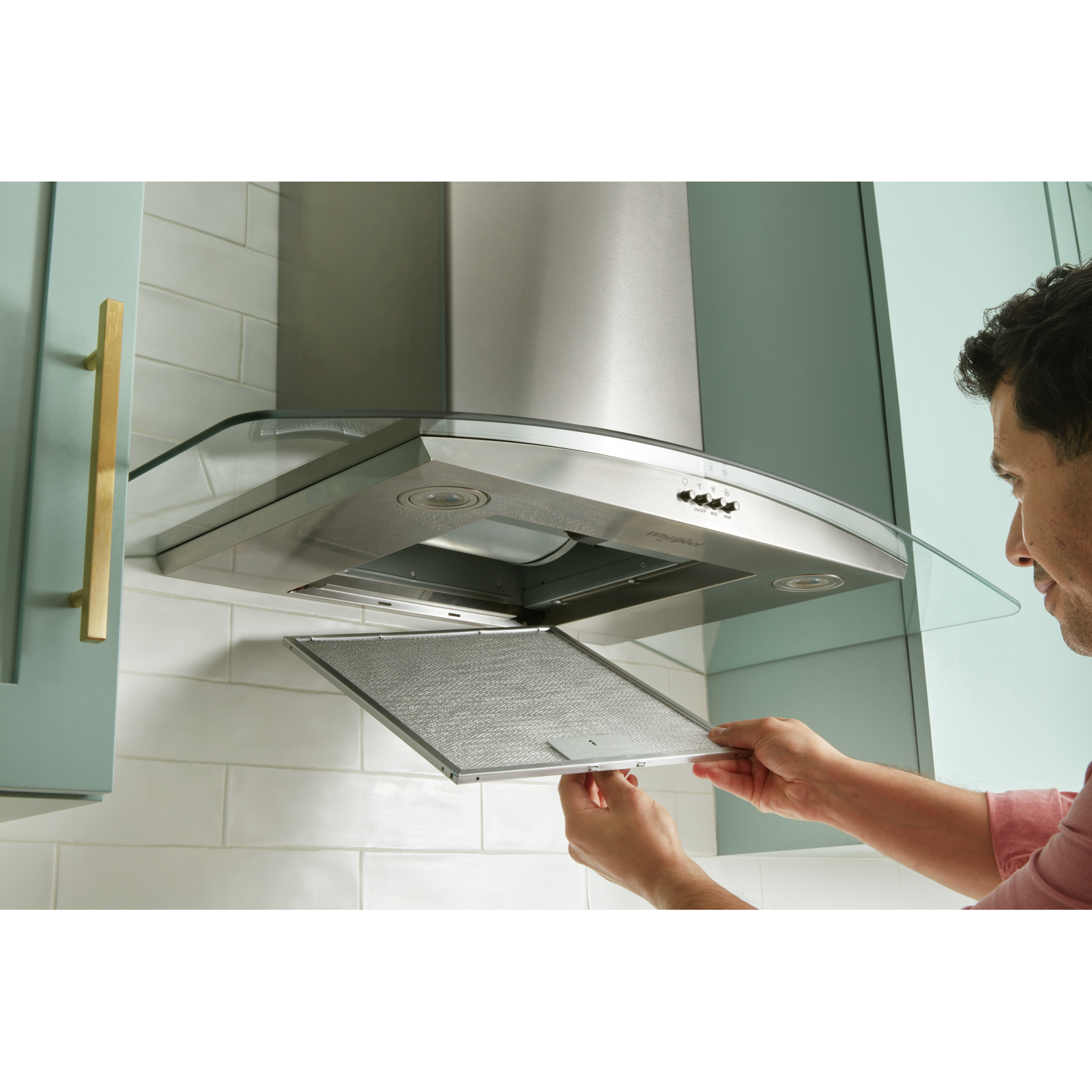 Whirlpool - 36 Inch 400 CFM Wall Mount and Chimney Range Vent in Stainless - WVW51UC6LS