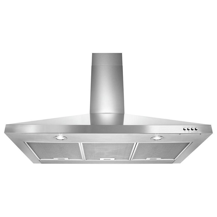 Whirlpool - 36 Inch 400 CFM Wall Mount and Chimney Range Vent in Stainless - WVW53UC6FS