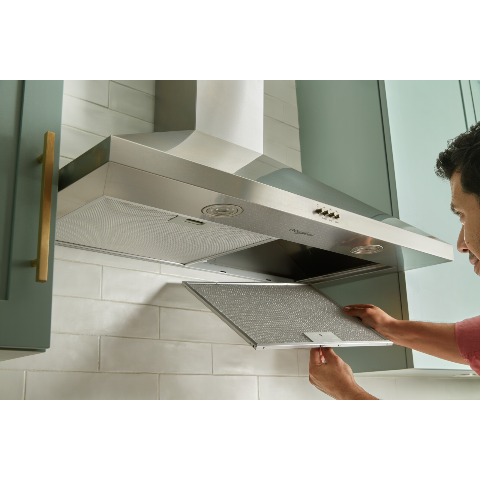 Whirlpool - 36 Inch 400 CFM Wall Mount and Chimney Range Vent in Stainless - WVW53UC6LS