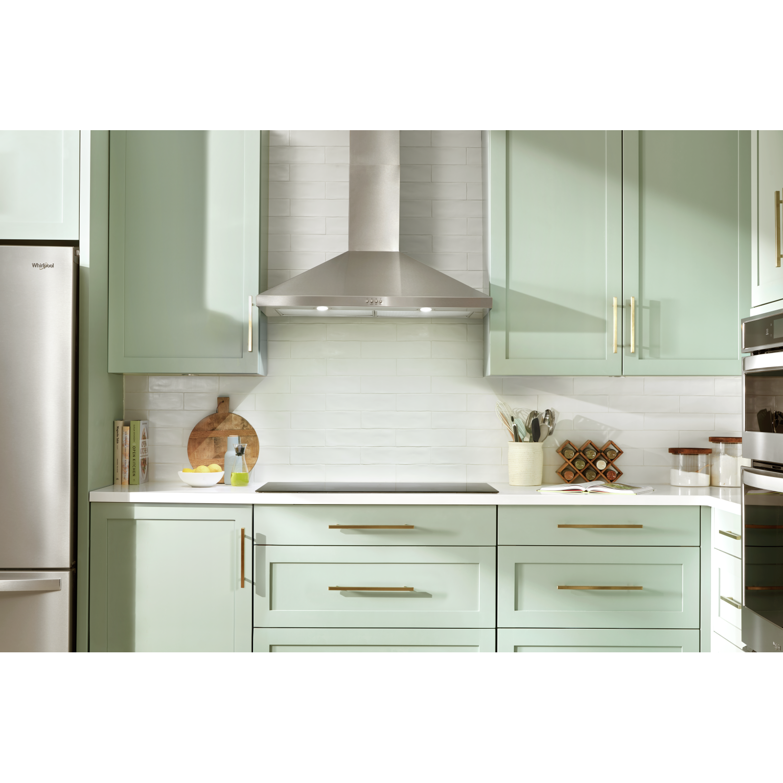 Whirlpool - 36 Inch 400 CFM Wall Mount and Chimney Range Vent in Stainless - WVW53UC6LS