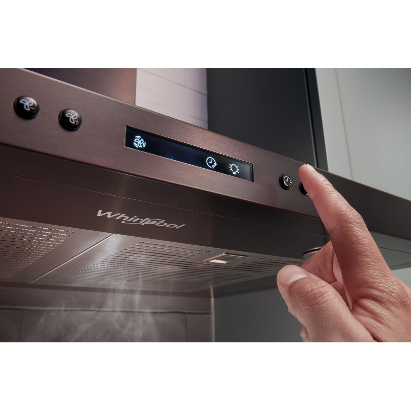 Whirlpool - 30 Inch 400 CFM Wall Mount and Chimney Range Vent in Black Stainless - WVW93UC0LV