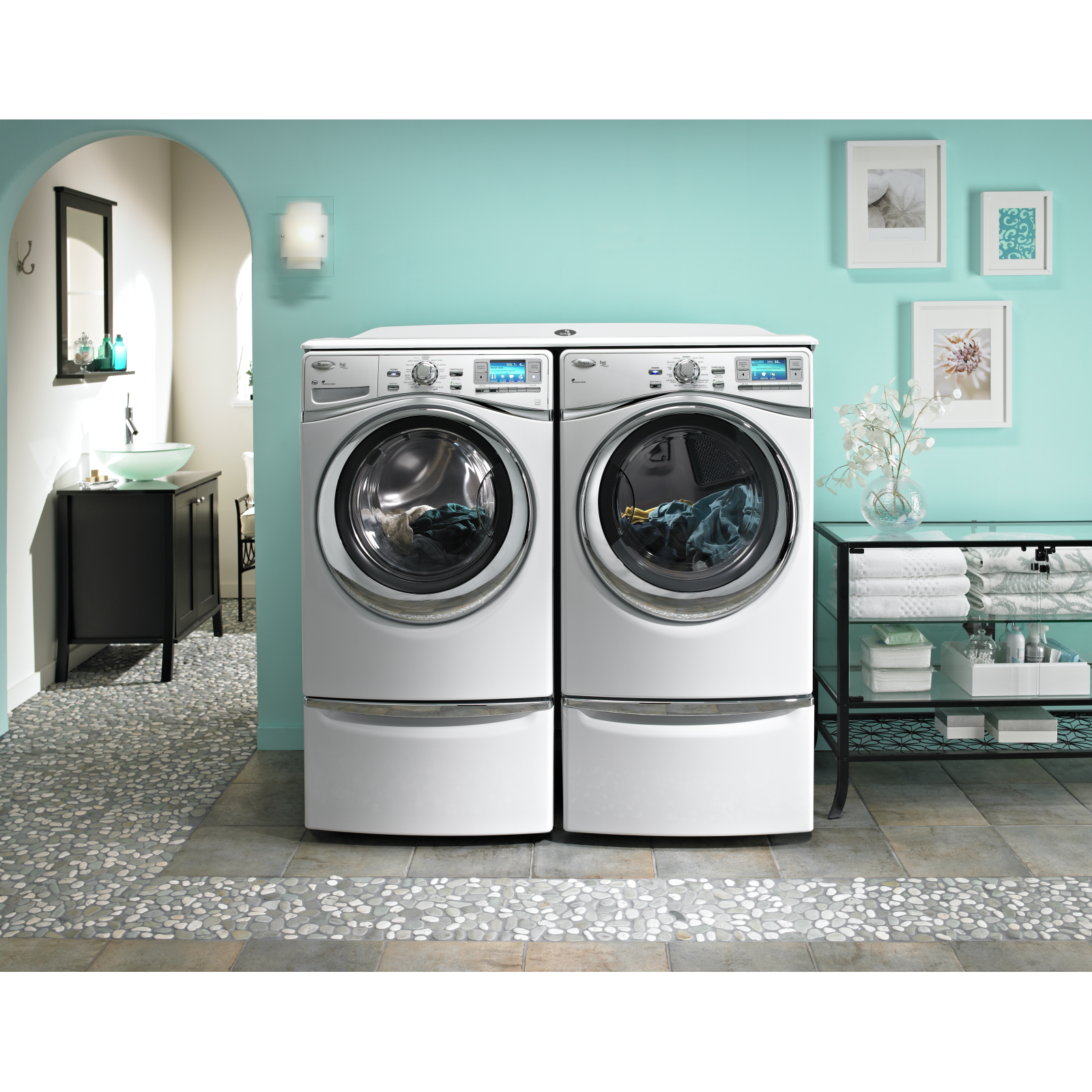 Maytag - 15.5" Pedestal for Front Load Washer and Dryer With Storage Accessories in White - XHPC155XW