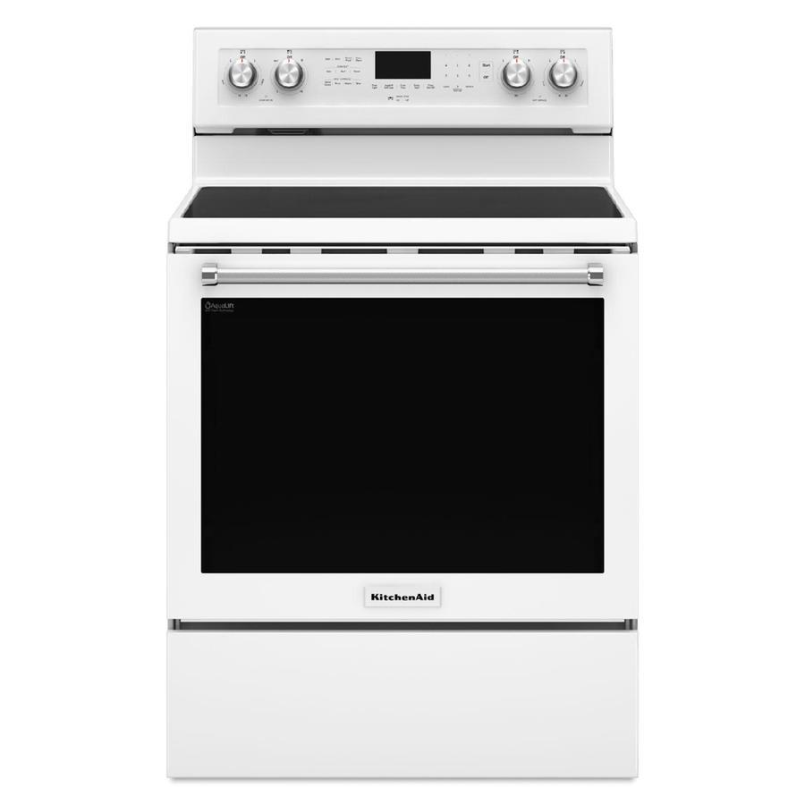 KitchenAid - 6.4 cu. ft Electric Range in White - YKFEG500EWH