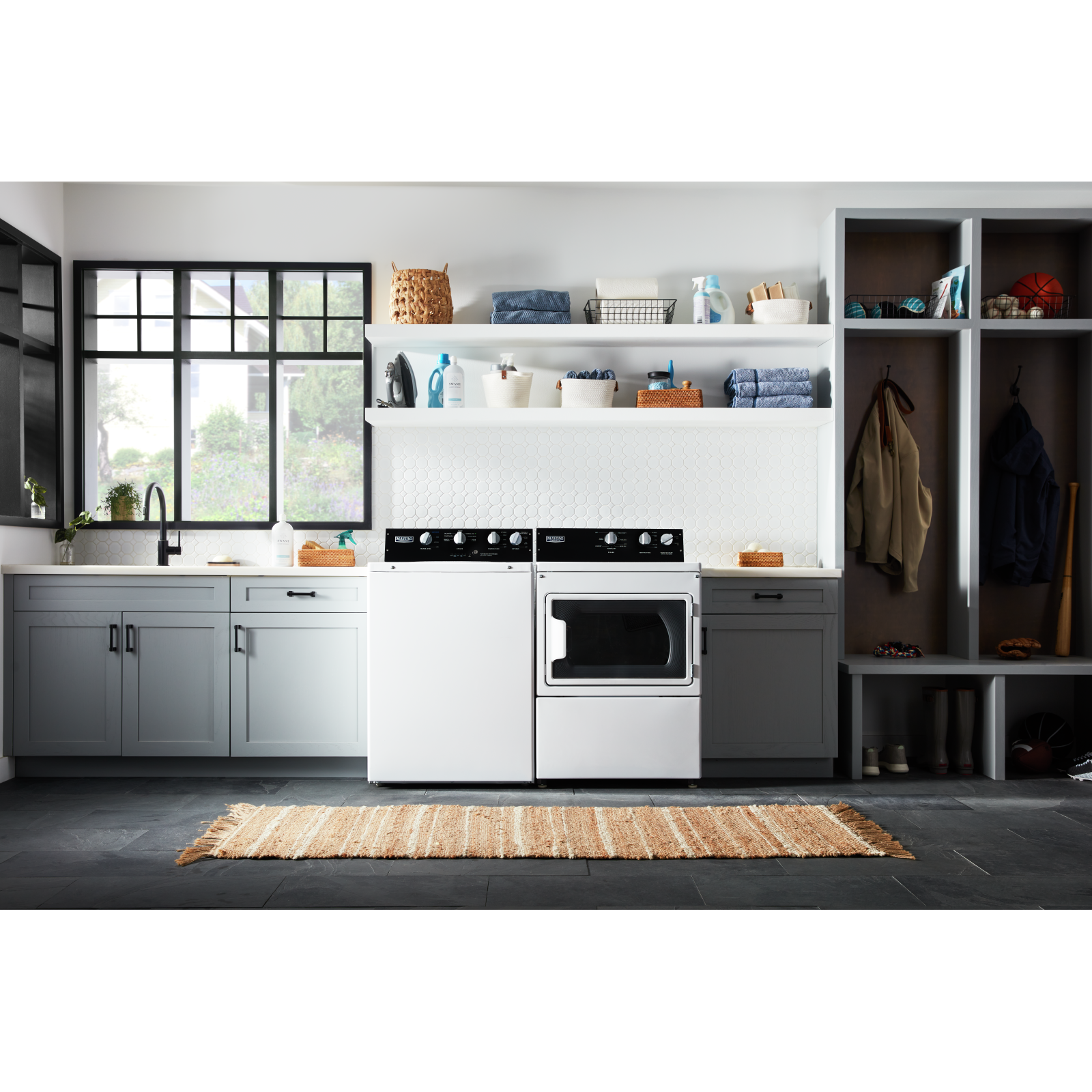 Maytag - 7.4 cu. Ft Commercial Electric Dryer in White - YMEDP586GW