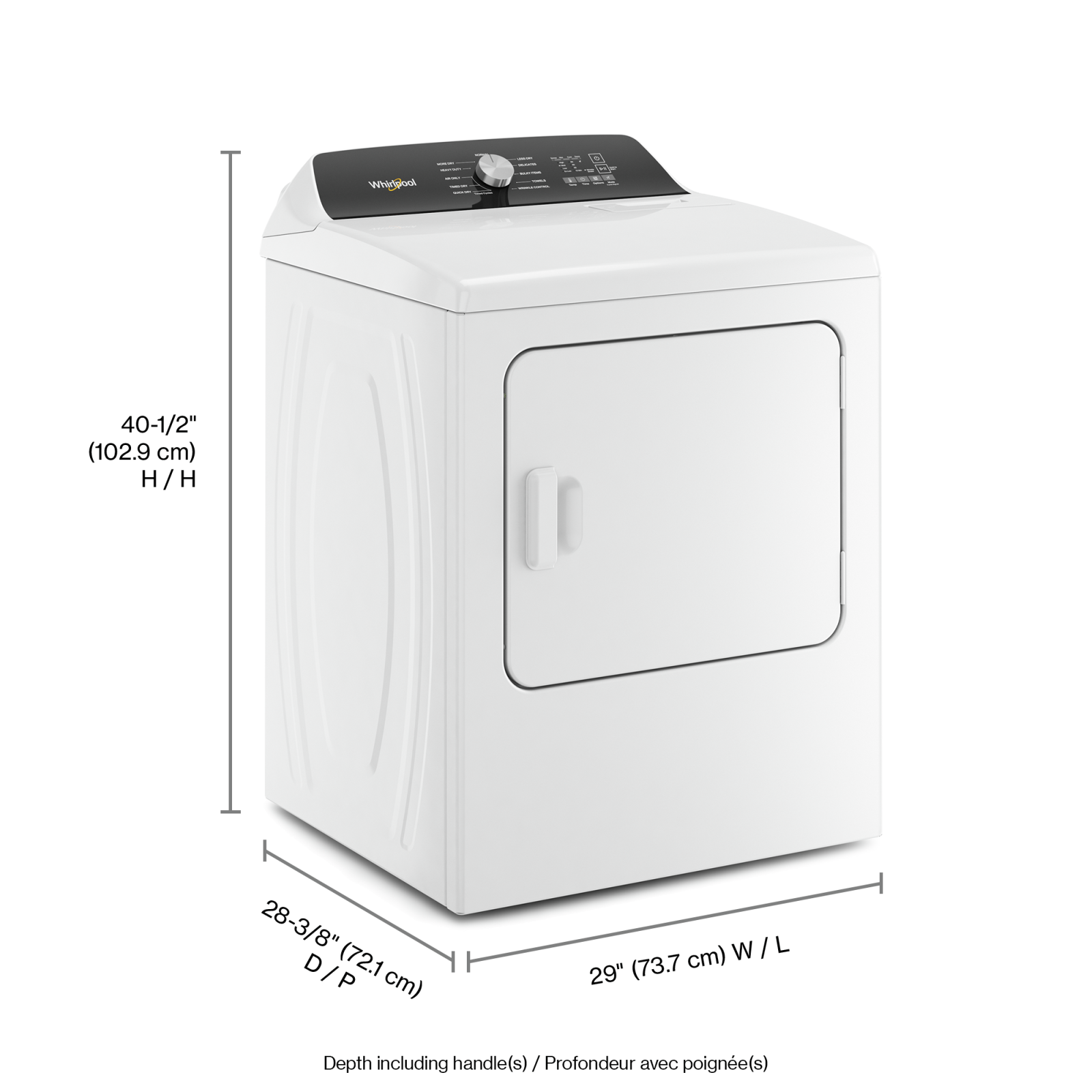 Whirlpool - 7 cu. Ft Electric Dryer in White - YWED5010LW