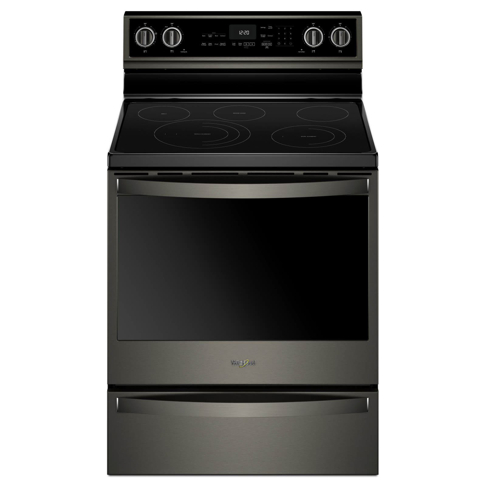 Whirlpool - 6.4 cu. ft Electric Range in Black Stainless - YWFE975H0HV