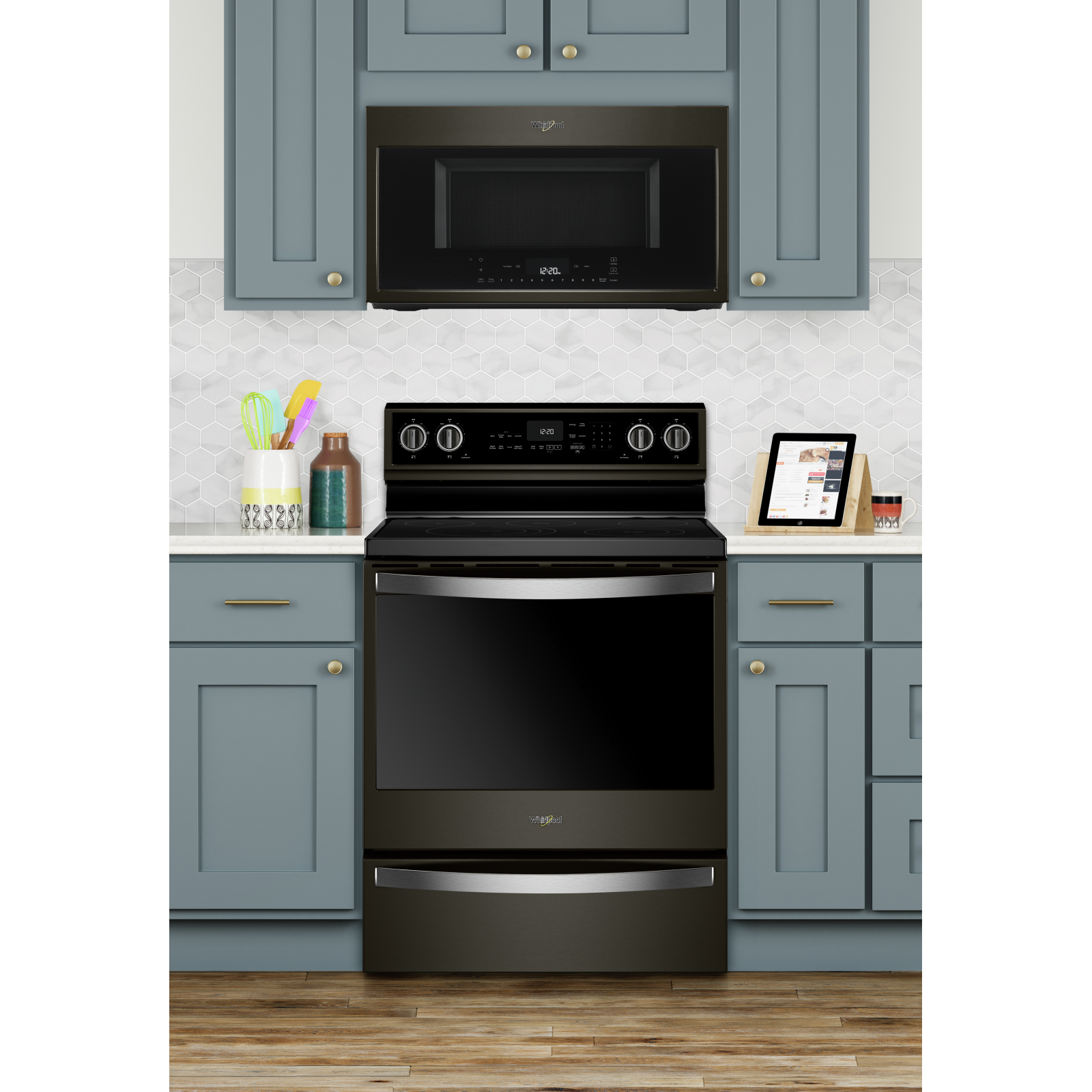 Whirlpool - 6.4 cu. ft Electric Range in Black Stainless - YWFE975H0HV