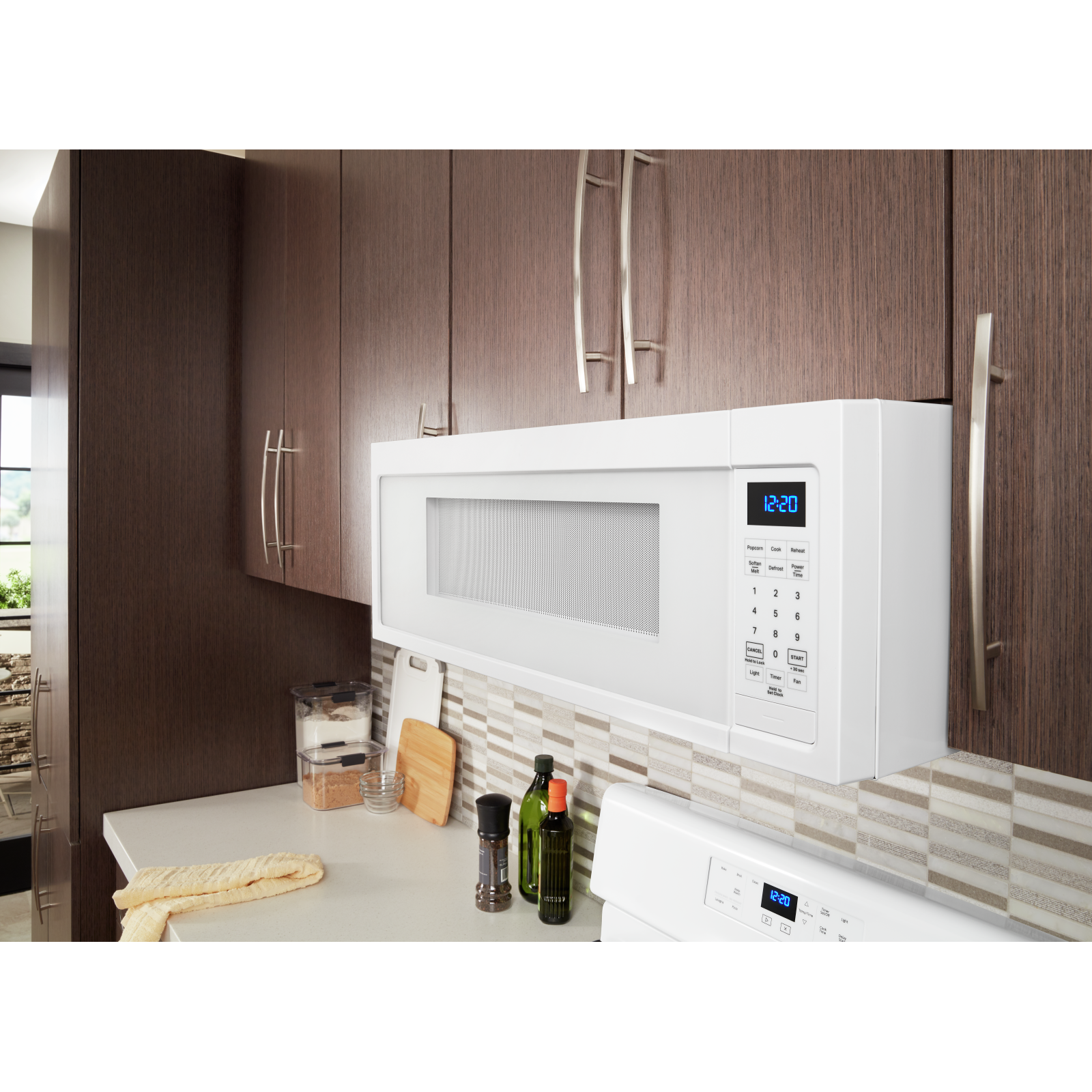 Whirlpool - 1.1 cu. Ft Over the range Microwave in White - YWML35011KW