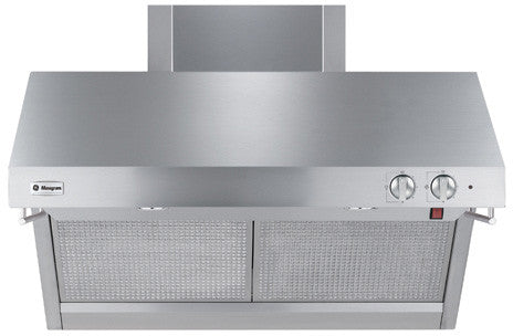 Monogram - 36 Inch 640 CFM Wall Mount and Chimney Range Vent in Stainless - ZV36RSFSS