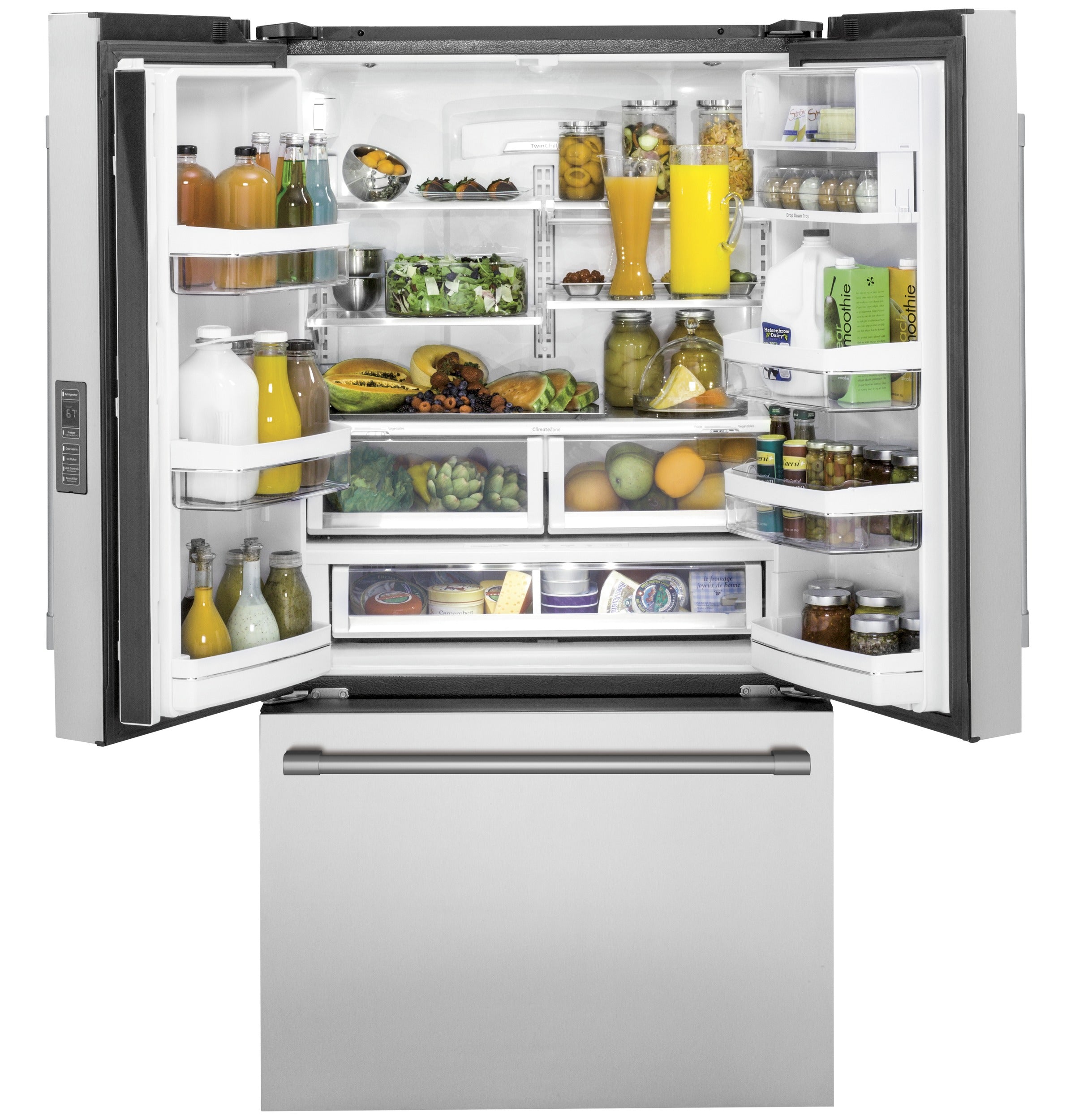 GE Monogram - 36 Inch 23.1 cu. ft French Door All Fridge Refrigerator in Stainless - ZWE23PSNSS