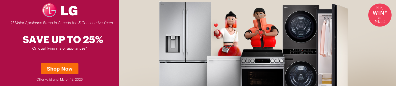 LG #1 Appliance Brand 5 Consecutive Years Event Feb 26- March 18, 2026