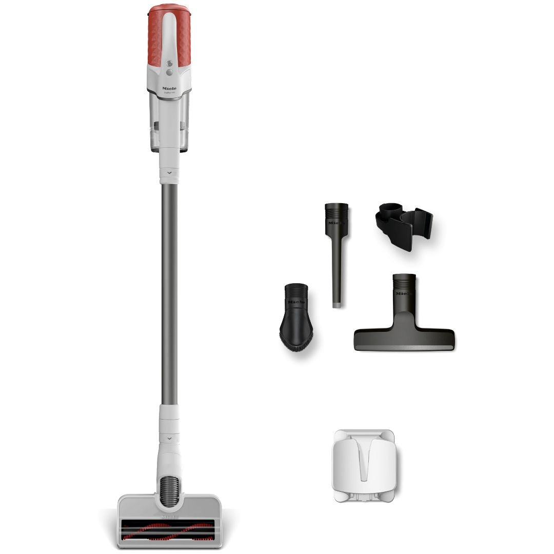 Miele - Duoflex HX1 Cordless Stick Vacuum Cleaner in Brilliant White / Terra Red - 41QLL030USA