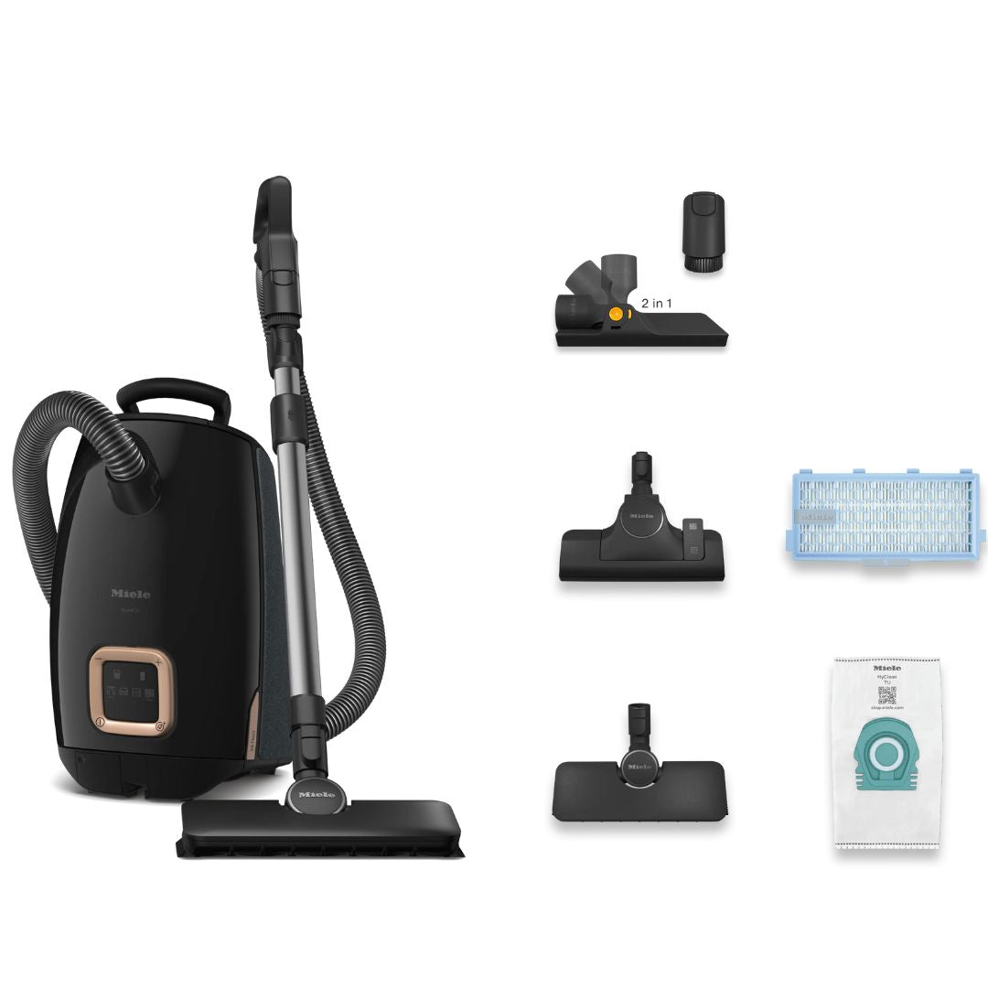 Miele - Guard L1 AllFloor Bagged Canister Vacuum Cleaner in Obsidian Black - 41USE038CDN