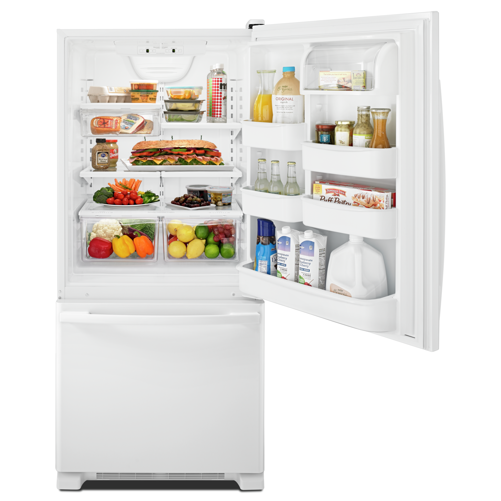 Amana - 29.6 Inch 18 cu. ft Bottom Mount Refrigerator in White - ABB1924BRW