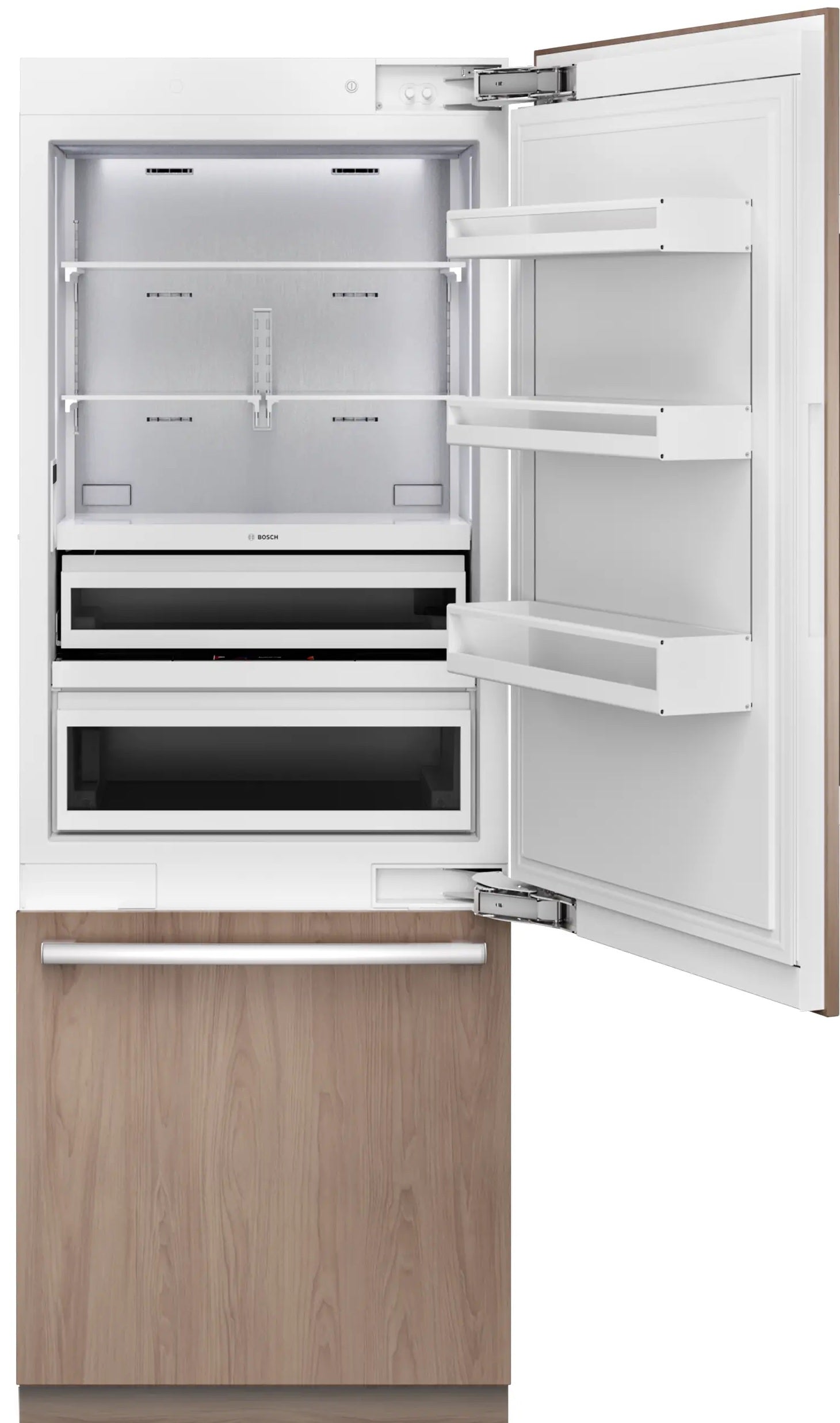 Bosch - 30 Inch 16.5 cu. ft Built-in Bottom Mount Refrigerator in Panel Ready - B30IB100SP