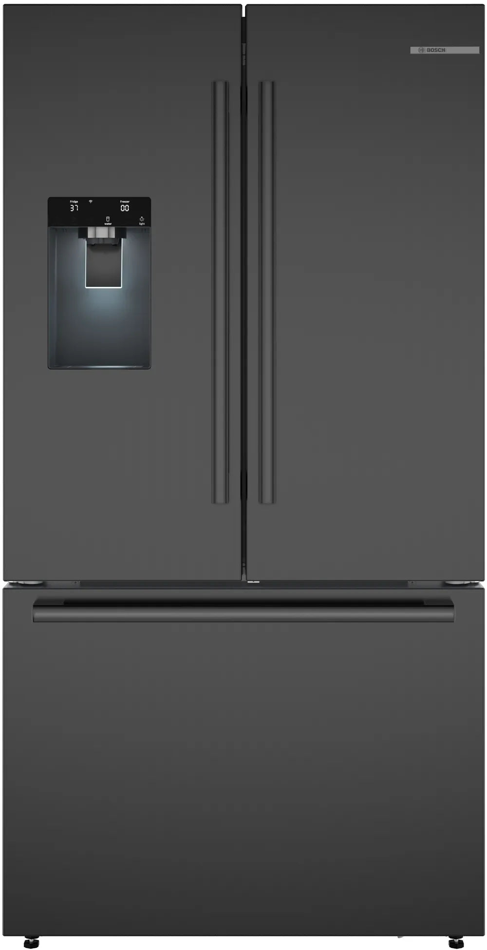 Bosch - 36 Inch 21.6 cu. ft French Door Bottom Mount Refrigerator in Black Stainless - B36CD52SNB