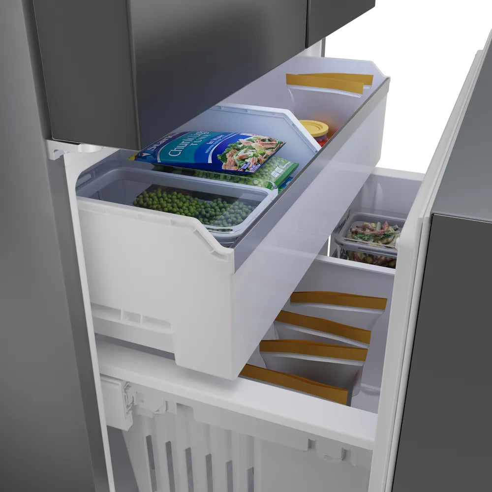 Bosch - 36 Inch 21.6 cu. ft French Door Bottom Mount Refrigerator in Black Stainless - B36CD52SNB