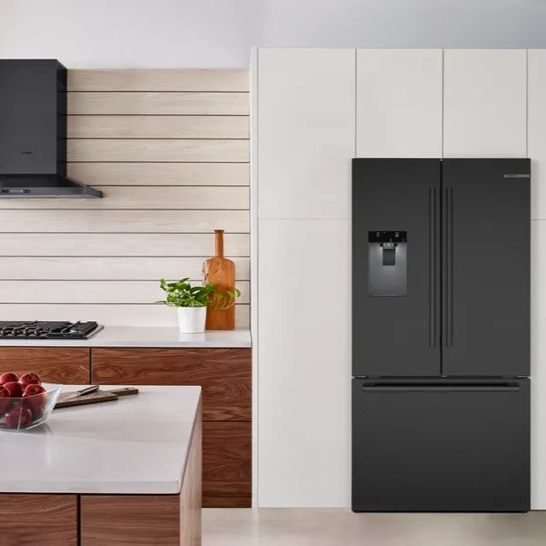 Bosch - 36 Inch 21.6 cu. ft French Door Bottom Mount Refrigerator in Black Stainless - B36CD52SNB